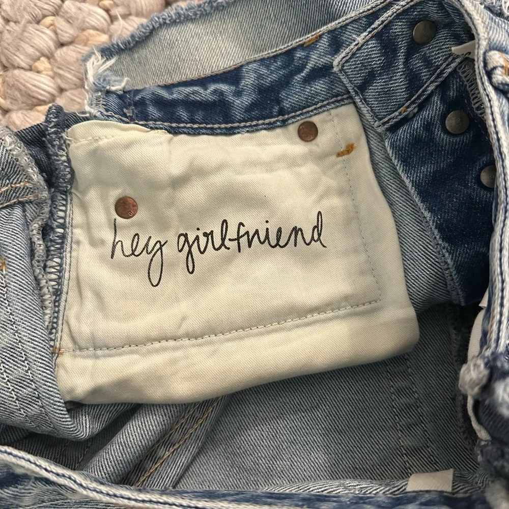 GRLFRND Denim Sophie Distressed Button‎ Fly Jean Shorts Blue Casual Summer 26